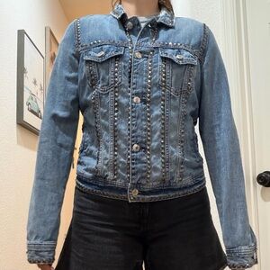 American Eagle Blue Studded Denim Jacket